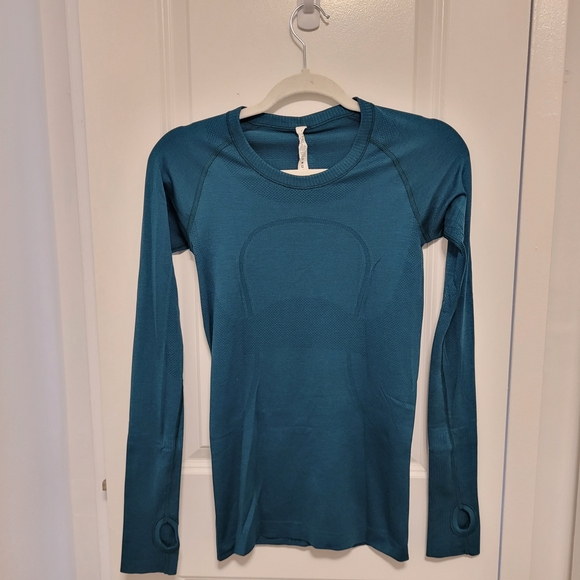 lululemon athletica Tops - Lululemon Swiftly Tech Long Sleeve Top - Teal, Size 4